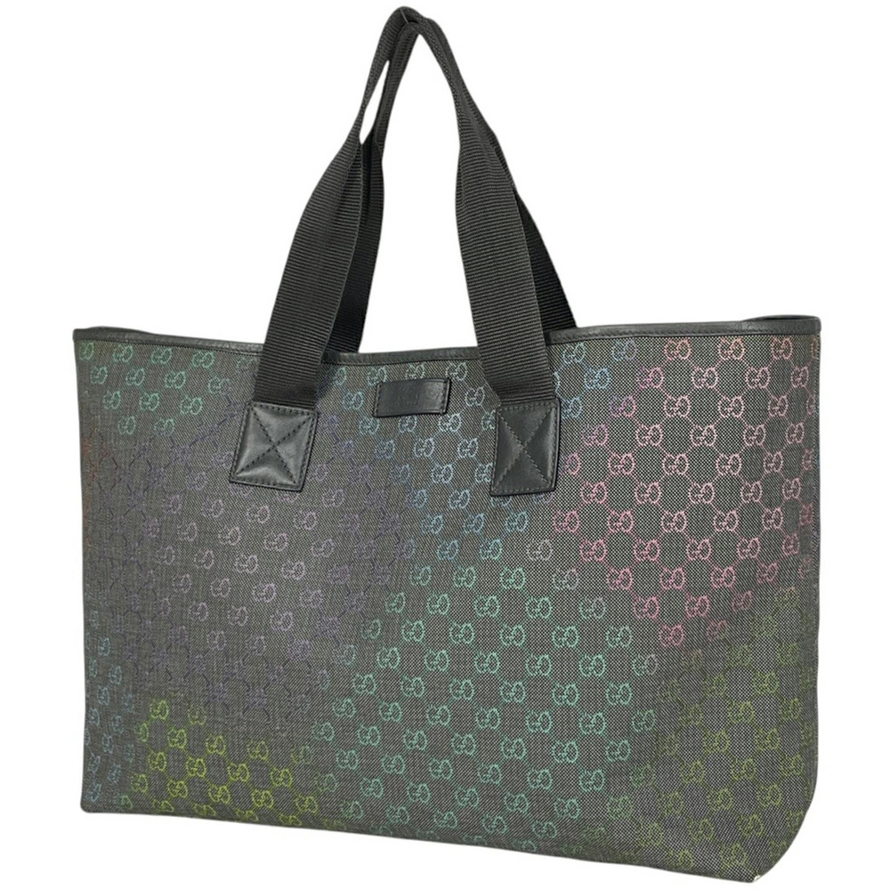 Gucci GG tote bag gradient rainbow handbag canvas gray